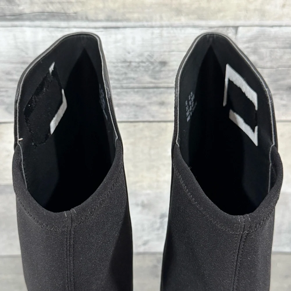 Stuart Weitzman Adrina City OTK Boots In Black Leather/Stretch - Sz - 5B